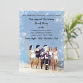 おもしろいサンタクロースクリスマスビーチパーティー 招待状 (スタンド正面)