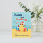 おもしろいサンタクロースシーズンハッピーニューイヤー シーズンポストカード (スタンド正面)