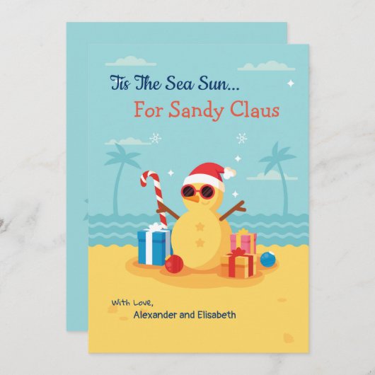 おもしろいサンタクロースシーズン新年おめでとう シーズンカード (正面/裏面)