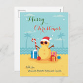 おもしろいサンタクロースシーズン新年おめでとう シーズンポストカード (正面/裏面)