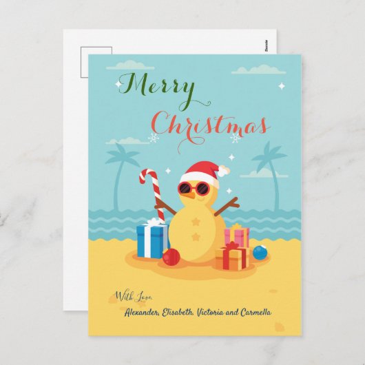 おもしろいサンタクロースシーズン新年おめでとう シーズンポストカード (正面/裏面)