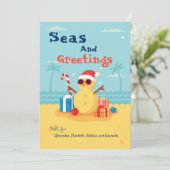 おもしろいサンタクロース新年クリスマスカード サンキューカード (スタンド正面)