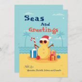 おもしろいサンタクロース新年クリスマスカード サンキューカード (正面/裏面)