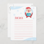おもしろいサンタクロース親愛への可愛い手紙が並んだテンプレート シーズンポストカード (正面/裏面)