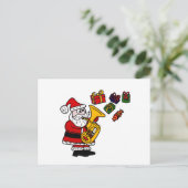 おもしろいサンタクロース遊のチューバクリスマスアート シーズンポストカード (スタンド正面)