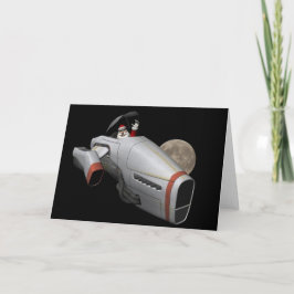 おもしろいサンタクロース飛んでいるA宇宙船 シーズンカード