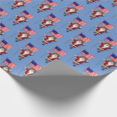 おもしろいサンタクロース（米国国旗） ラッピングペーパー (角)