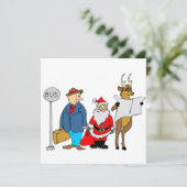 おもしろいサンタトナカイストップの男 カード (スタンド正面)