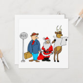 おもしろいサンタトナカイストップの男 カード (正面/裏面インサイチュ)