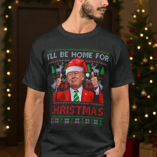 おもしろいサンタトランプ私はクリスマスに帰る Tシャツ