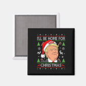おもしろいサンタトランプ私はクリスマスの醜い家に マグネット (正面/裏面)