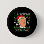 おもしろいサンタトランプ私はクリスマスの醜い家に 缶バッジ (正面)