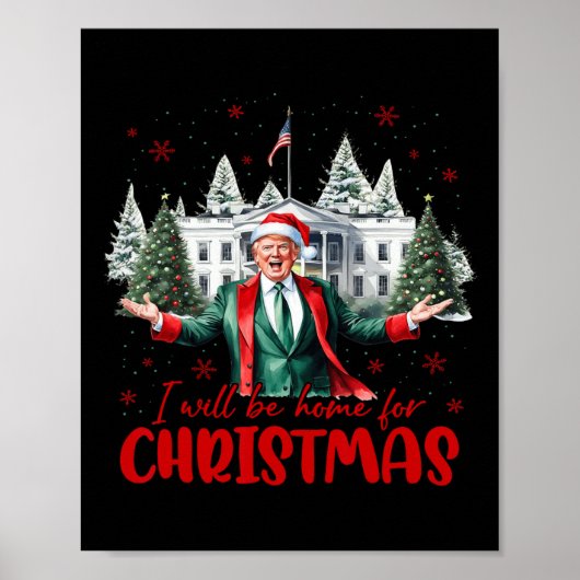 おもしろいサンタトランプ私はクリスマスツリーの家に ポスター (正面)