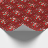 おもしろいサンタトランプ私はクリスマスレッドのために家に帰る ラッピングペーパー (角)