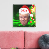 おもしろいサンタトランプ2024クリスマストランプ愛好家ギフト キャンバスプリント (インサイチュ (リビング))