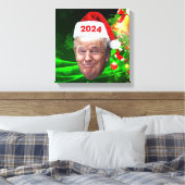 おもしろいサンタトランプ2024クリスマストランプ愛好家ギフト キャンバスプリント (インサイチュ (寝室))