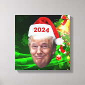 おもしろいサンタトランプ2024クリスマストランプ愛好家ギフト キャンバスプリント (正面)