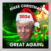 おもしろいサンタトランプ2024再びクリスマスを素晴らし作る ポスター (正面)