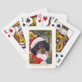 おもしろいサンタドッグダッシュンドパイプクリスマスカスタム トランプ (裏面)