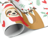 おもしろいサンタハットの可愛いクリスマススロース ラッピングペーパー (ロールコーナー)