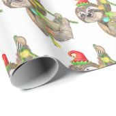 おもしろいサンタハットの可愛いクリスマススロース ラッピングペーパー (ロールコーナー)