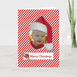 おもしろいサンタハットクリスマスフォトカード シーズンカード