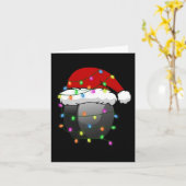 おもしろいサンタハットホッケースポーツクリスマスボーイズメン カード (黄色い花)