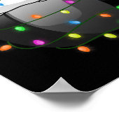 おもしろいサンタハットホッケースポーツクリスマスボーイズメン ポスター (角)