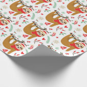 おもしろいサンタハットラッピングの可愛いクリスマススロット ラッピングペーパー (角)