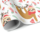おもしろいサンタハットラッピングの可愛いクリスマススロット ラッピングペーパー (ロールコーナー)