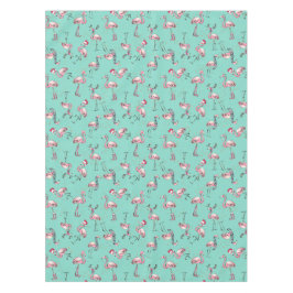 おもしろいサンタハット付きクリスマスフラミンゴ テーブルクロス