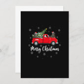 おもしろいサンタライディングクリスマスツリートラックマナティーCh 招待状 (正面/裏面)