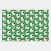 おもしろいサンタ牛のクリスマスラッピング紙シート ラッピングペーパーシート (正面2)