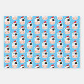 おもしろいサンタ牛のクリスマスラッピング紙シート ラッピングペーパーシート (正面)