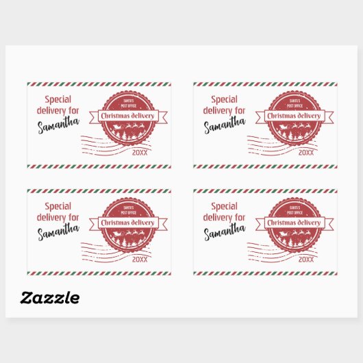 おもしろいサンタ特産クリスマス 長方形シール (シート)