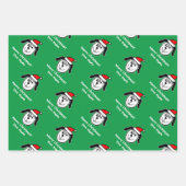 おもしろいサンタ犬のクリスマスラッピング紙 ラッピングペーパーシート (正面2)