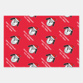 おもしろいサンタ犬のクリスマスラッピング紙 ラッピングペーパーシート (正面)