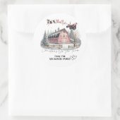 おもしろいサンタ豚、牛、山羊の農場のクリスマス ラウンドシール (バッグ)