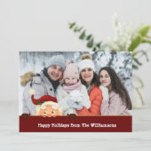 おもしろいサンタ・フォトボムの赤いバンドがクリスマスの写真 シーズンカード (スタンド正面)