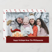 おもしろいサンタ・フォトボムの赤いバンドがクリスマスの写真 シーズンカード (正面/裏面)