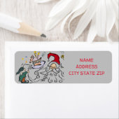 **おもしろいサンタ**差出人住所ラベル ラベル (インサイチュ)