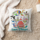おもしろいサンディエゴカリフォルニア クッション (ブランケット)