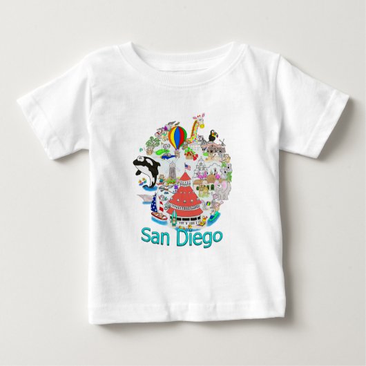 おもしろいサンディエゴカリフォルニア ベビーTシャツ (正面)