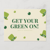 おもしろいサンパトリックの日シャムロックと帽子 ポストカード (正面)