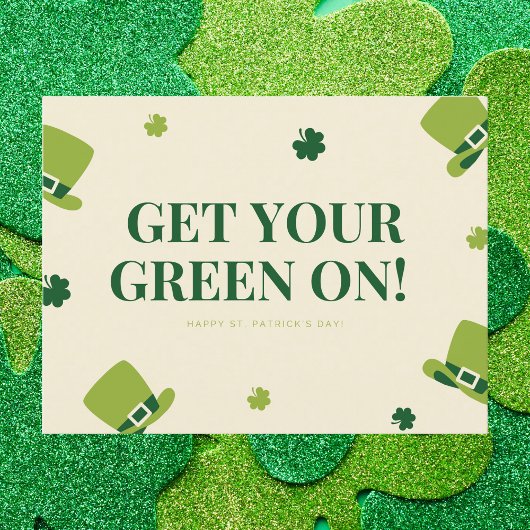 おもしろいサンパトリックの日シャムロックと帽子 ポストカード