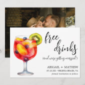 おもしろいサンリアのカクテルドリンクの写真　結婚式 セーブザデート (正面/裏面)