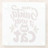 おもしろいサン親愛タ、猫のデザイン ガラスコースター (裏面)