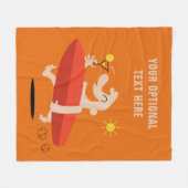 おもしろいサーファーとカクテルカスタムフリースブランケット フリースブランケット (正面(横))