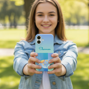 おもしろいサーファー女の子iPhoneケース iPhone 16ケース
