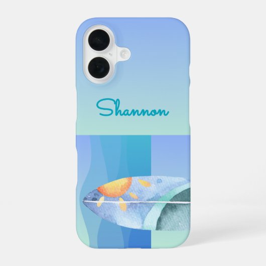 おもしろいサーファー女の子iPhoneケース iPhone 16ケース (裏面)